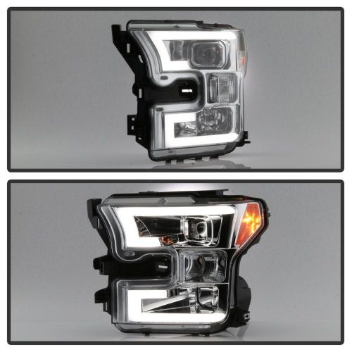 FORD F150 2015-17 PROJECTOR HEADLIGHT/ DRL LIGHT BAR CHROME SPYDER