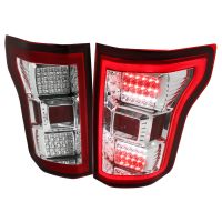 FORD F150 2015-17 LED TAIL LIGHTS RED CHROME CLEAR LENS